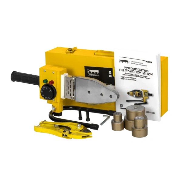 Аппарат для сварки пластиковых труб КЕДР СП-1000 PRIME в кейсе (220В, 0-300 C°, 6 насадок) (8017798)