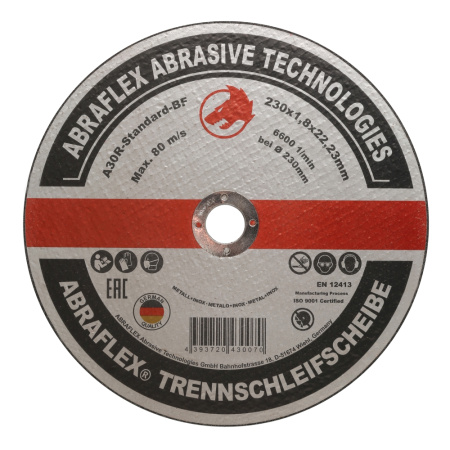 Круг отрезной Abraflex 230х1,8х22,23 А-30R Standard BF (металл+нерж.)