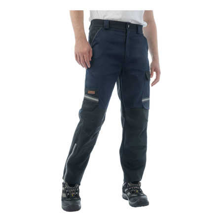 Брюки сварщика BRODEKS FS38-01, т.синий/черный (52) (FS38-01BLUE52)