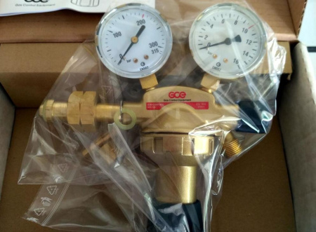 Редуктор универсальный GCE DIN HYD - Водород- 200/10 бар, вх. W 21,8x1/14" LH; вых. G 3/8" LH; 100 м3/ч