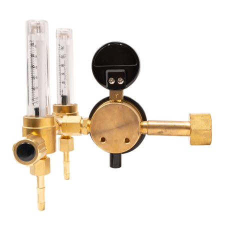 Регулятор для углекислоты и аргона KRASS Base Control SE FLOW ARG AR/CO2 - 200/- бар, вх. G3/4"; вых. G1/4"; 2 ротаметра 0-32л/мин