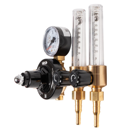 Регулятор для углекислоты и аргона KRASS Base Control SE FLOW ARG AR/CO2 - 200/- бар, вх. G3/4"; вых. G1/4"; 2 ротаметра 0-32л/мин
