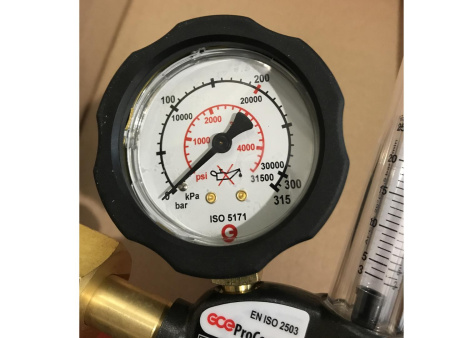 Редуктор углекислотный GCE ProControl Ar/CO2 - Aргон/СО2 - 200/ - бар, вх. G3/4"; вых. G1/4"; ротаметр 0-30л/мин