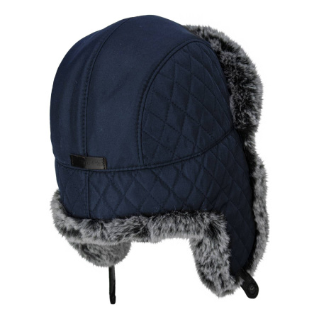 Шапка-ушанка BRODEKS KM109 синий/серый мех р.58 (KM109blue58)
