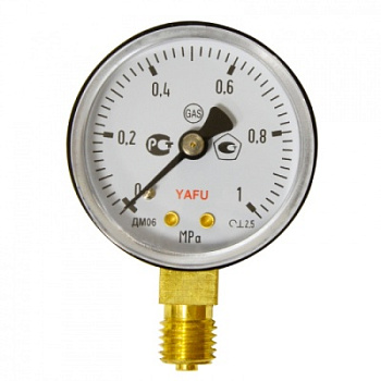 Манометр на редуктор углекислотный, аргоновый 1 МПа Манометр на редуктор углекислотный, аргоновый 1 МПа