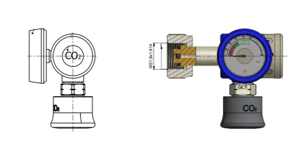 Регулятор баллонный GCE MEDIREG CO2 W21.8