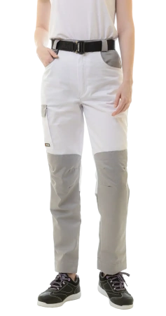 Брюки рабочие женские BRODEKS KS328, белый/серый