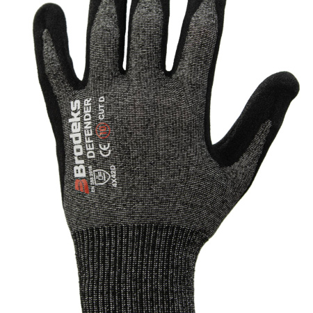 Перчатки рабочие с полимерным покрытием BRODEKS GC-21, серый/черный (8) (GC-21-8)