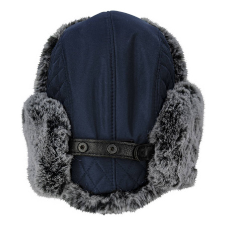 Шапка-ушанка BRODEKS KM109 синий/серый мех р.58 (KM109blue58)