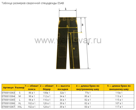 Брюки сварщика ESAB FR Welding Trousers
