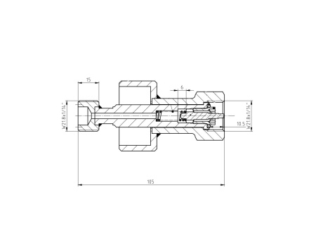 Адаптер GCE 200 бар, вх./вых. W21,8 DIN 6 / W21,8 DIN 6 (0775299)