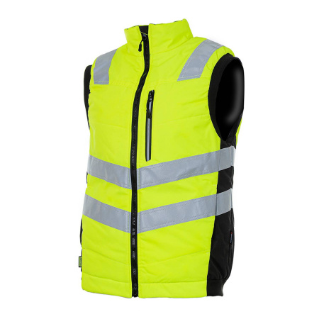 Жилет сигнальный утепленный BRODEKS KW111, желтый/черный (M) (KW111YELLOWM)
