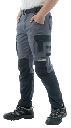 Брюки BRODEKS KS302 -C, 100% хлопок, графит серый/черный