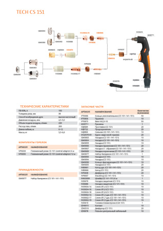 Плазмотрон Сварог TECH CS 151, 6 м, IVT6559