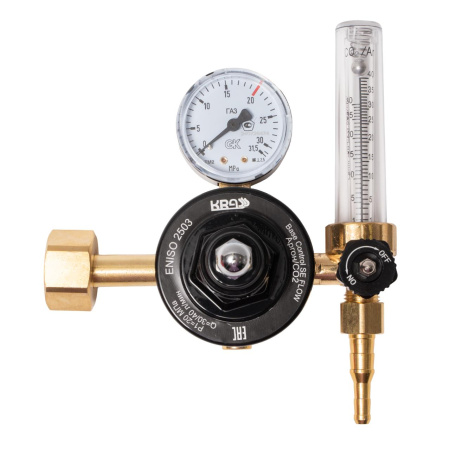 Регулятор для углекислоты и аргона KRASS Base Control SE FLOW ARG AR/CO2 - 200/- бар, вх. G3/4"; вых. G3/8"; ротаметр 0-32л/мин