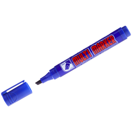 Маркер перманентный Crown Multi Marker Chisel синий, скошенный, 5мм, CPM-800CH (207894)
