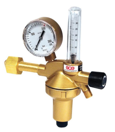 Регулятор для углекислоты и аргона GCE DINFLOW Control N1 - Aргон/СО2 - 200/ - бар, вх. G3/4"; вых. G1/4"; ротаметр 0-32 л/мин