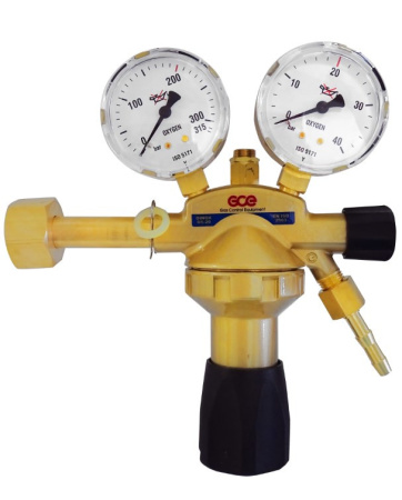 Редуктор кислородный газовый баллонный GCE DIN OX - 200/20 бар, вх. G3/4"; вых. G1/4"; 60 м3/ч. Артикул 0780912