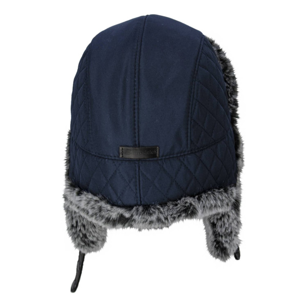 Шапка-ушанка BRODEKS KM109 синий/серый мех р.58 (KM109blue58)