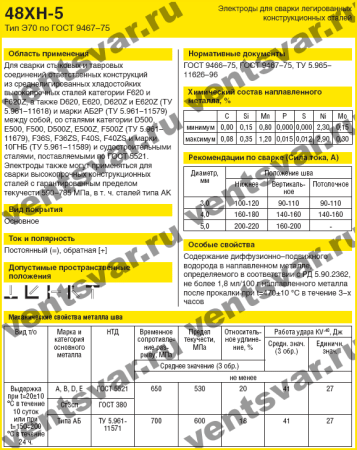 Электроды ESAB (СЭЗ) 48ХН-5