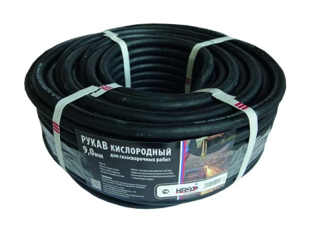 Рукав кислородный KRASS Кислород, Черный, длина бухты 40 м, внутр. диаметр 9,0 мм. Артикул 2921031