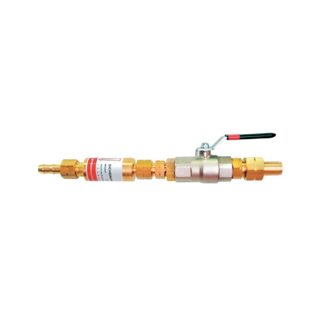 Шаровой вентильный блок GCE HF BV DN 20 c GVO 90 Кислород; 20 бар; вх. G3/4"+паянный ниппель19 мм; вых. G 3/4"+ниппель 11 мм (14016176)