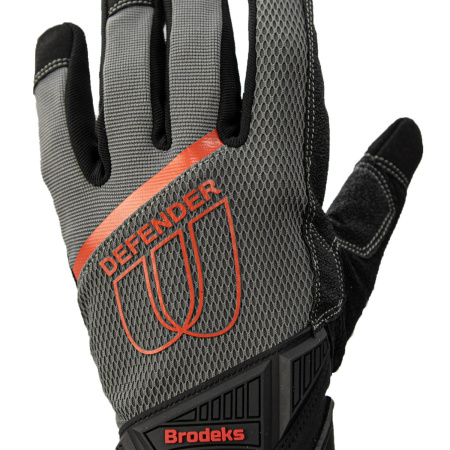 Перчатки рабочие комбинированные BRODEKS G-62, серый/черный/красный (8) (G-62-8)