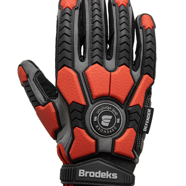 Перчатки рабочие противоударные BRODEKS G-63i, Серый/Черный/Красный (8) (G-63i-8)