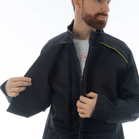 Куртка сварщика BRODEKS FS28-02, черный (L) (FS28-02BLACKL)