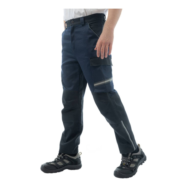 Брюки сварщика BRODEKS FS38-01, т.синий/черный (46) (FS38-01BLUE46)