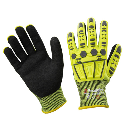 Перчатки рабочие противоударные BRODEKS GC-22i, серый/черный/желтый (8) (GC-22i-8)