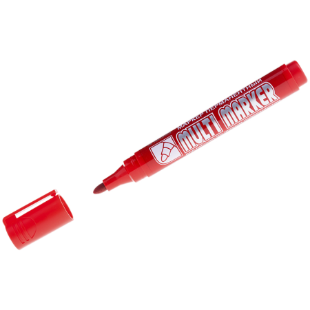 Маркер перманентный Crown Multi Marker красный, пулевидный, 3мм, CPM-800 (002674)