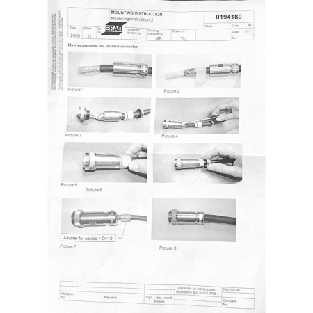 Разъем ESAB Sleeve Plug 10-P Spare Parts, 10 пин, запчасть
