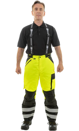 Брюки сигнальные зимние BRODEKS KW308, желтый/черный