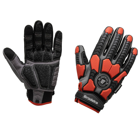 Перчатки рабочие противоударные BRODEKS G-63i, Серый/Черный/Красный (8) (G-63i-8)