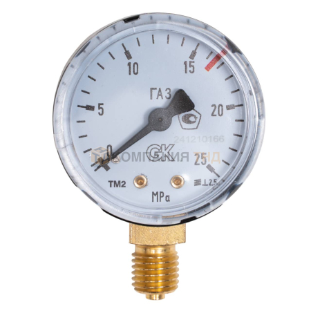Манометр ацетиленовый KRASS 16,5/25,0 МПа, 50 мм, М12х1,5