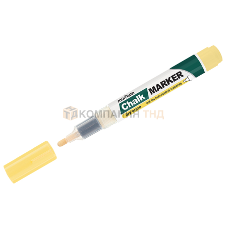 Маркер меловой MunHwa Chalk Marker желтый, 3мм, спиртовая основа, пакет, CM-08 (227224)