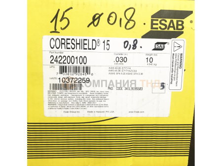 Порошковая проволока ESAB Coreshield 15 для сварки углеродистых и низколегированных сталей Проволока порошковая ESAB Coreshield 15