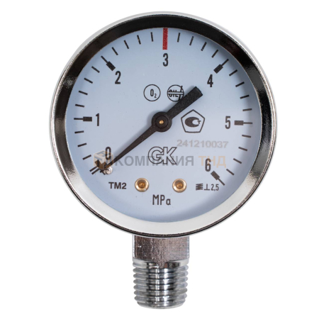 Манометр кислородный KRASS 3/6 МПа, 50 мм, NPT1/4