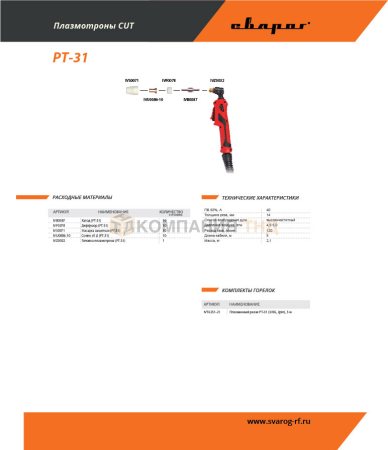 Плазмотрон Сварог PT-31, IVT6251-21