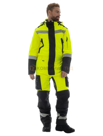 Комбинезон зимний BRODEKS KW505, желтый/черный (S) (KW505BLACKS)