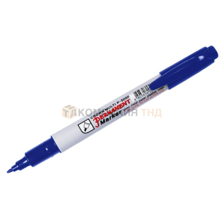 Маркер перманентный Crown Multi Marker Super Slim синий, пулевидный, 1мм, P-505F (207903)