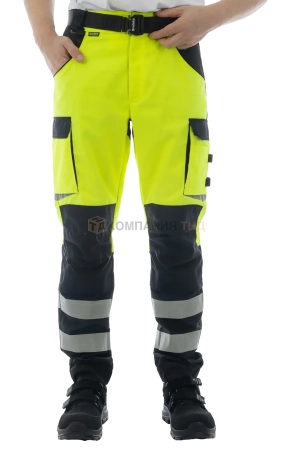 Брюки сигнальные BRODEKS KS309, желтый/черный