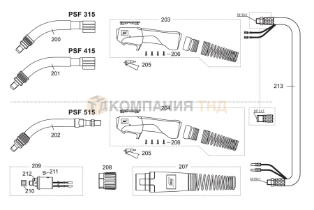 Сварочные горелки ESAB PSF 515 для полуавтоматической MIG/MAG сварки Горелки ESAB PSF 515