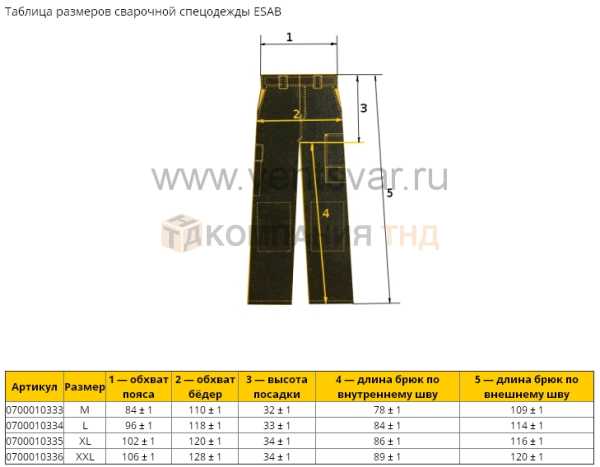 Брюки сварщика кожаные ESAB Proban Trousers