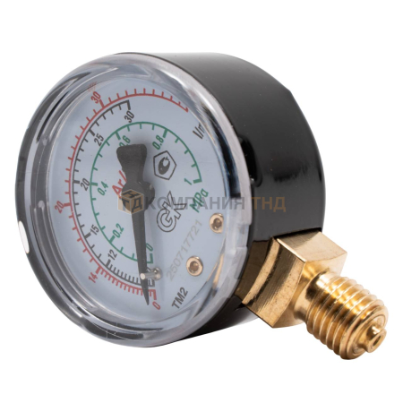 Расходомер KRASS Ar/CO2 30/40 л/мин, 1 МПа, диам. 50 мм, М12х1,5, радиальный, черный корпус