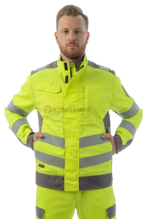 Куртка мультизащитная BRODEKS MS28-61, желтый/серый (M) (MS28-61YELLOWM)