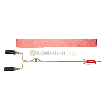 Горелка кровельная KRASS ГВ-131-Р (2х D=50 мм, L=1032 мм рычажная) Двухфакельная