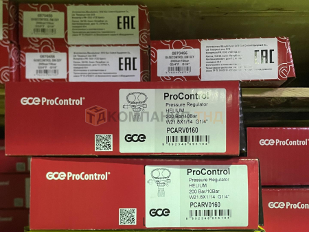 Редуктор гелиевый GCE ProControl HE -  Гелий; 200/10 бар; вх. W 21,8x1/14"; вых. G1/4";