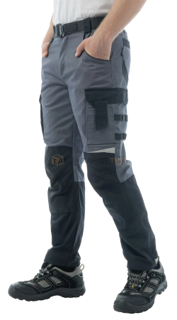Брюки BRODEKS KS302 -C, 100% хлопок, графит серый/черный